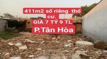 411m2 Đất Biệt Thự Khu Phố 7 P.Tân Hoà – Giá 7.9 Tỷ