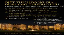 Bán Biệt Thự Hoàng Gia chỉ hơn 5 tỷ – chạm tới đỉnh vinh hoa!