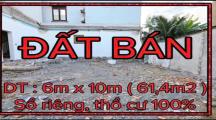 Chỉ 2,xtỷ TL_Bán Đất 6x10~62m2 đường Đặng Văn Trơn chỉ 50m Hiệp Hòa TB
