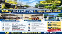 160m2 Nhà 2 Mặt Tiền Đ.Phùng Khắc Khoan P.Tân Hòa Cũ - 10 Tỷ